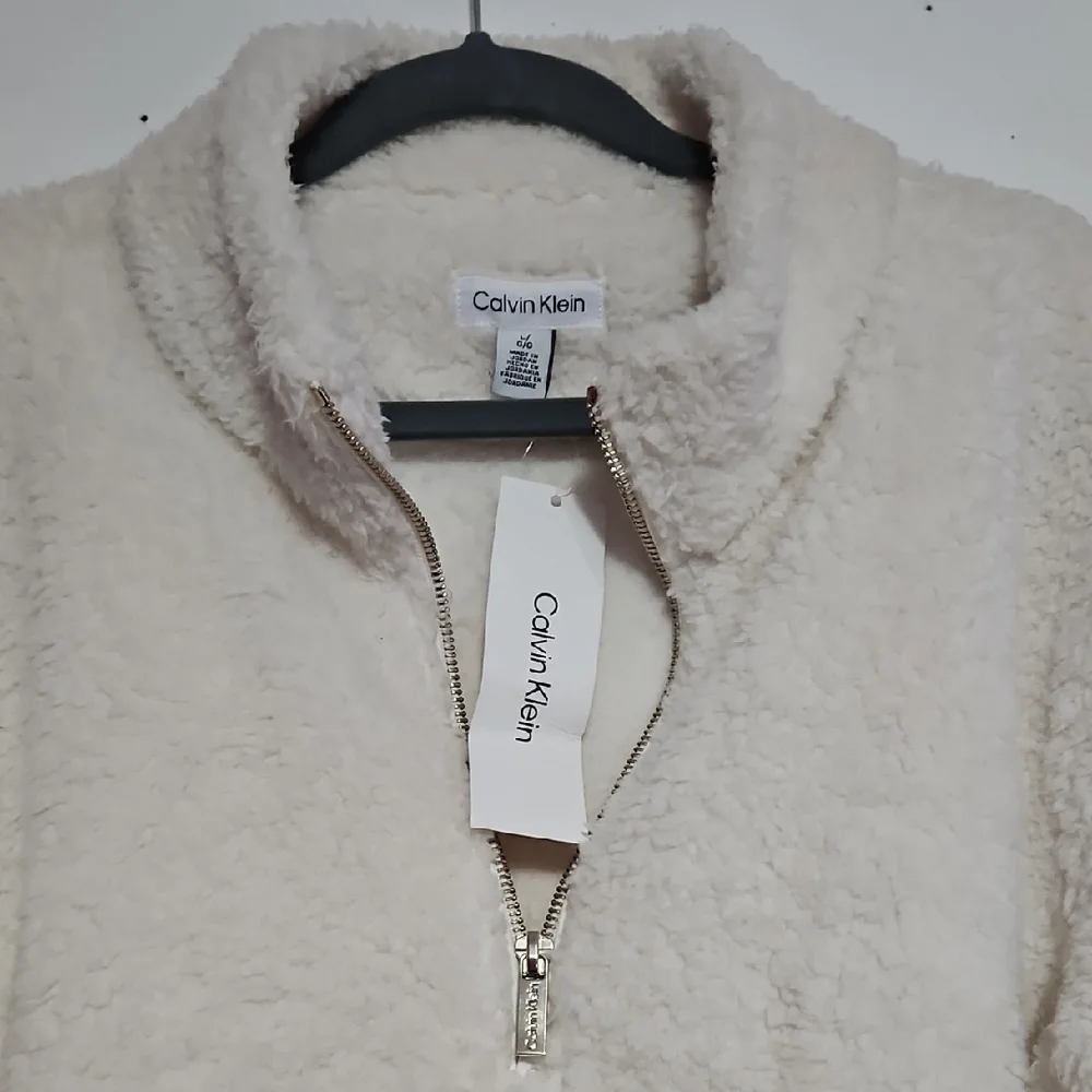 Calvin Klein Cream Fleece Zip-Up - Picture 2 of 8